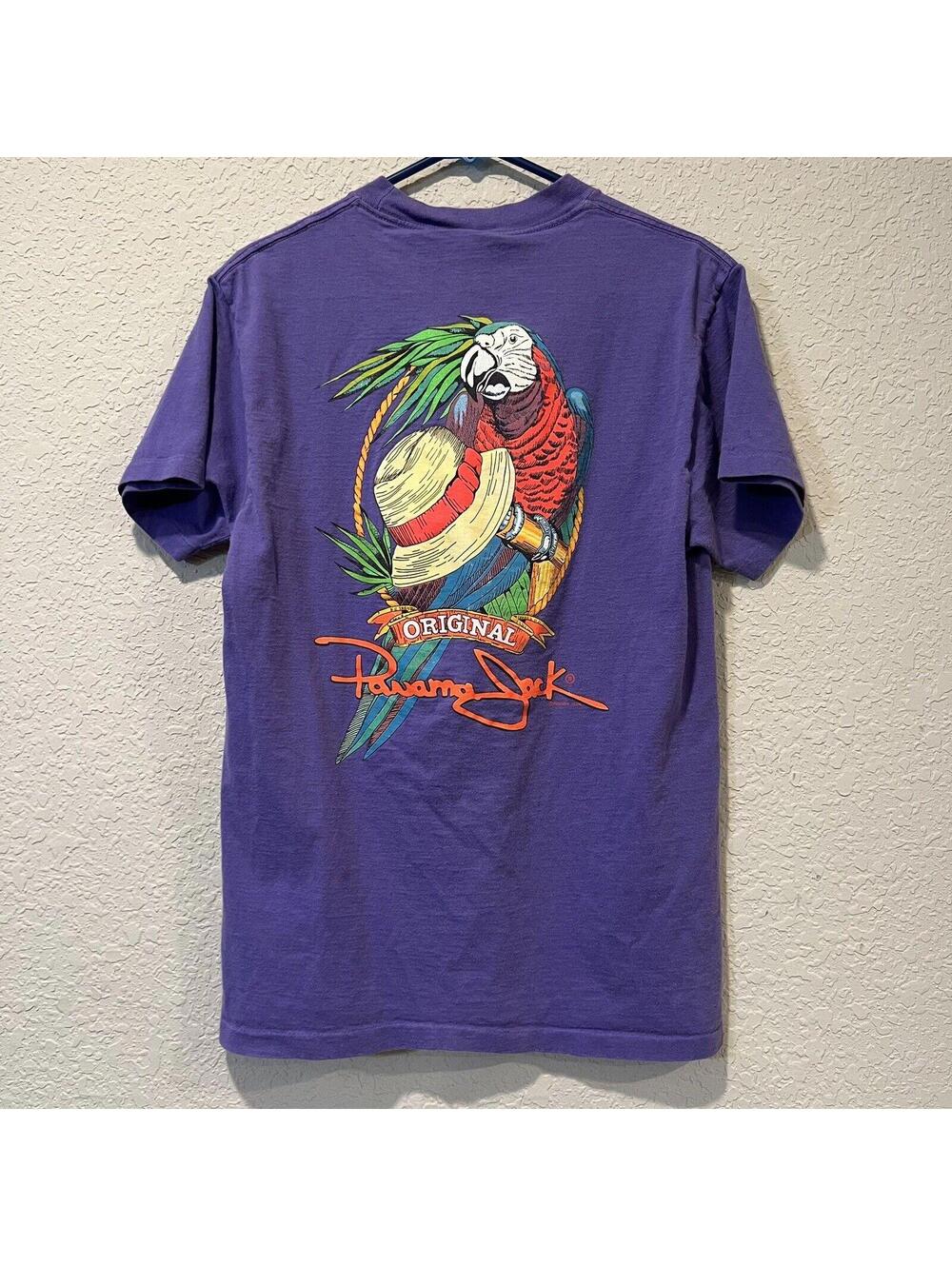 Vintage 90s Panama‎ Jack Surfing Parrot Shirt Size Large